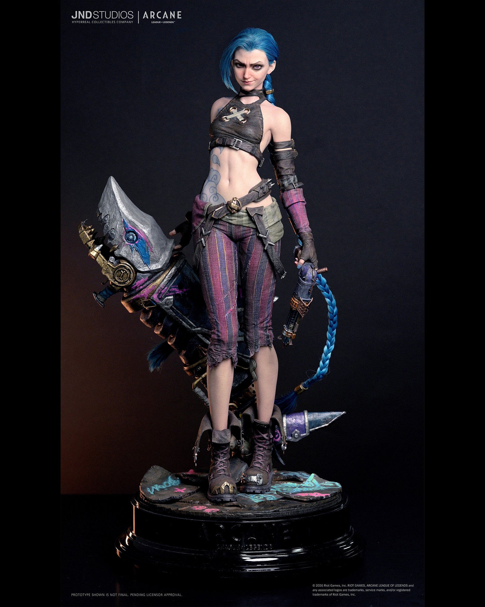 League of Legends Arcane: Jinx with 2 Head Variants 1/3 Scale