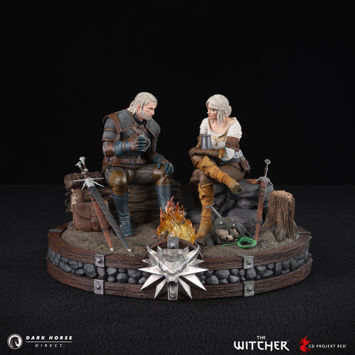 The Witcher: Geralt and Ciri Fireside Premium Statue