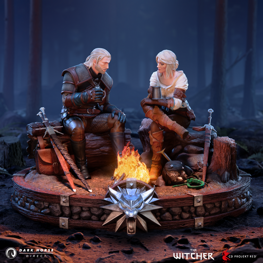 The Witcher: Geralt and Ciri Fireside Premium Statue