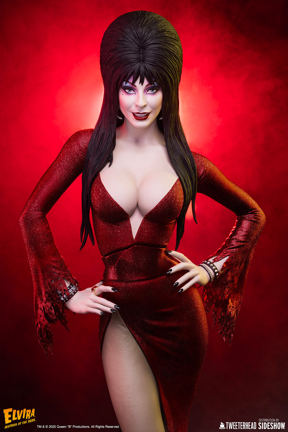 Elvira: Mistress of The Dark (Red Glitter Dress Variant) Quarter Scale Maquette by Tweeterhead
