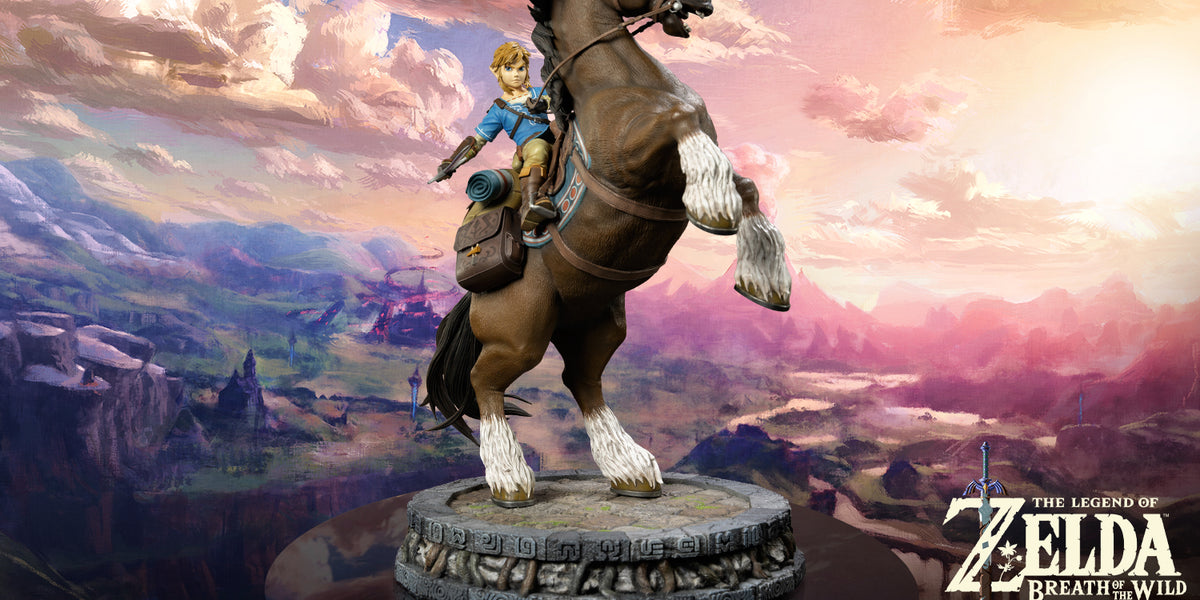 Statue FIRST 4 FIGURES – Zelda Breath Of The Wild – Link On Horseback – 56 Cm – NEUVE