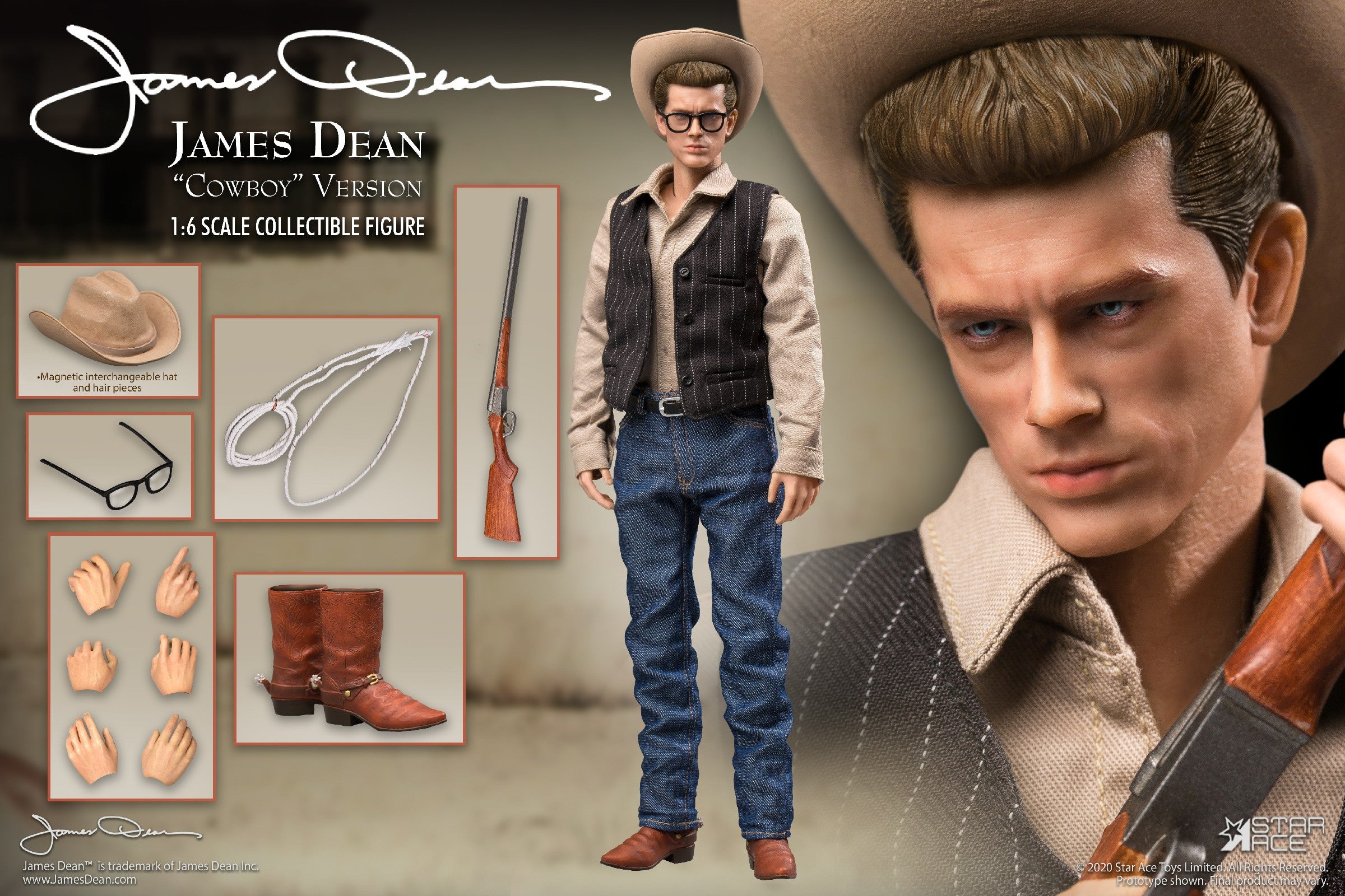 Giant James Dean フィギュア　シリアルナンバー Giant (1956): James Dean Cowboy Version — Secret Compass